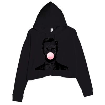 Abe Lincoln Blowing Bubble Gum Crop Fleece Hoodie