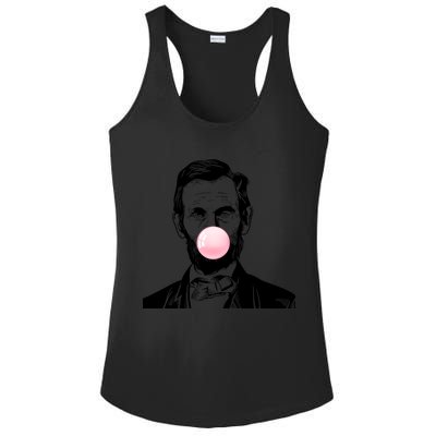Abe Lincoln Blowing Bubble Gum Ladies PosiCharge Competitor Racerback Tank
