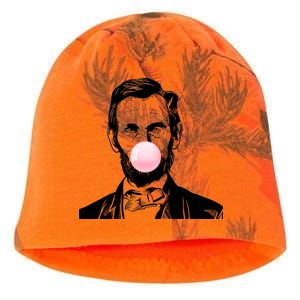 Abe Lincoln Blowing Bubble Gum Kati - Camo Knit Beanie