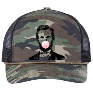 Abe Lincoln Blowing Bubble Gum Retro Rope Trucker Hat Cap