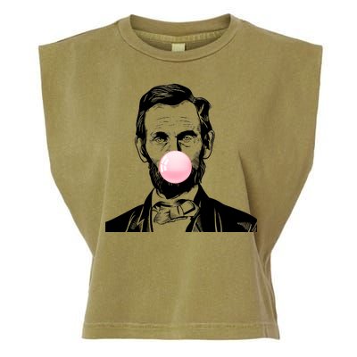 Abe Lincoln Blowing Bubble Gum Garment-Dyed Women's Muscle Tee