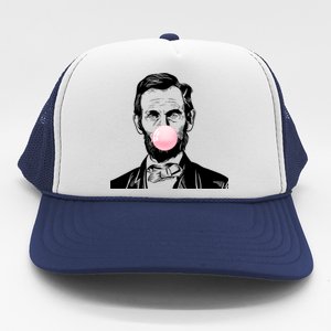 Abe Lincoln Blowing Bubble Gum Trucker Hat