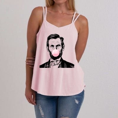 Abe Lincoln Blowing Bubble Gum Women's Strappy Tank