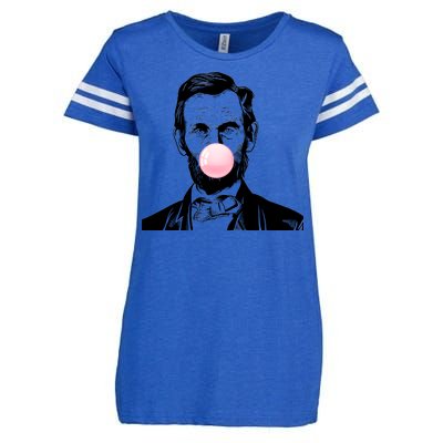 Abe Lincoln Blowing Bubble Gum Enza Ladies Jersey Football T-Shirt