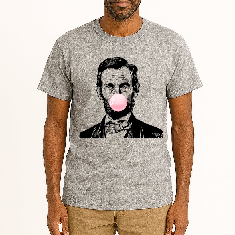 Abe Lincoln Blowing Bubble Gum Tall T-Shirt