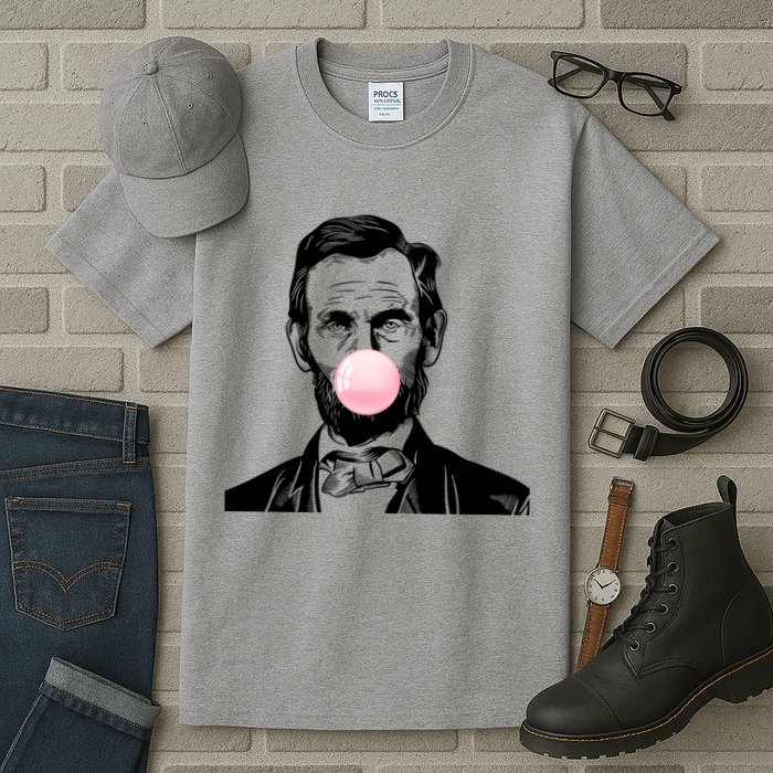 Abe Lincoln Blowing Bubble Gum Tall T-Shirt