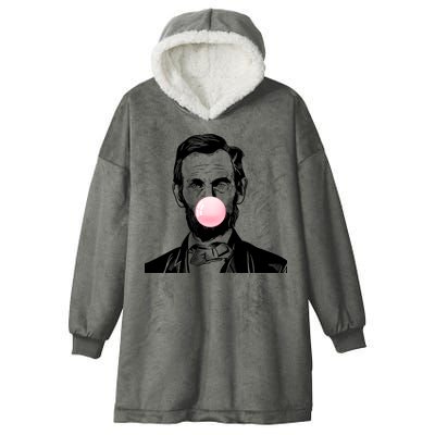 Abe Lincoln Blowing Bubble Gum Hooded Wearable Blanket