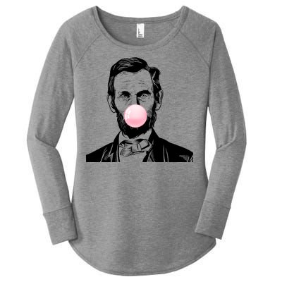 Abe Lincoln Blowing Bubble Gum Women's Perfect Tri Tunic Long Sleeve Shirt