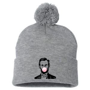 Abe Lincoln Blowing Bubble Gum Pom Pom 12in Knit Beanie