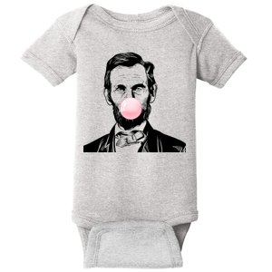 Abe Lincoln Blowing Bubble Gum Baby Bodysuit