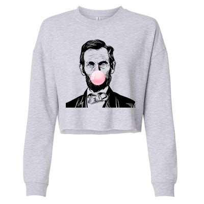 Abe Lincoln Blowing Bubble Gum Cropped Pullover Crew