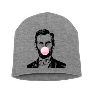 Abe Lincoln Blowing Bubble Gum Short Acrylic Beanie