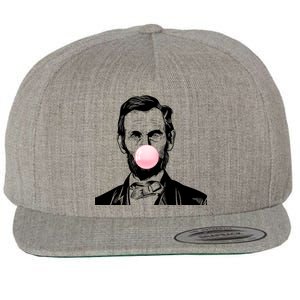 Abe Lincoln Blowing Bubble Gum Wool Snapback Cap