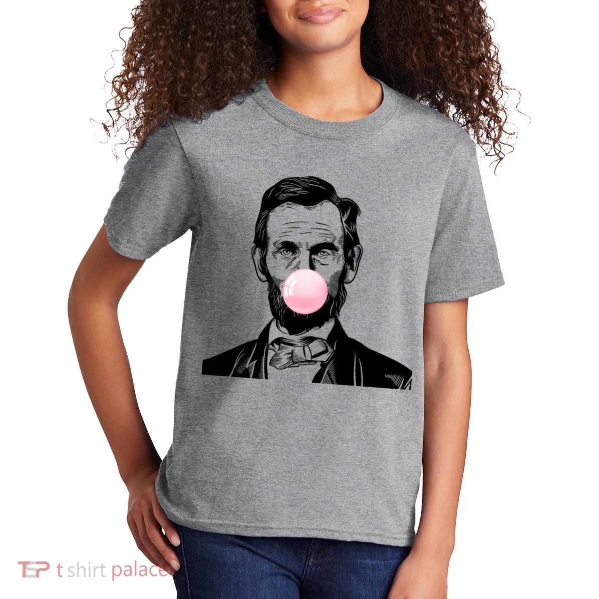 Abe Lincoln Blowing Bubble Gum Kids T-Shirt