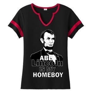 Abe Lincoln Is My Homeboy Ladies Halftime Notch Neck Tee