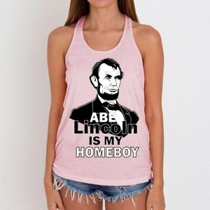 Abe Lincoln Is My Homeboy Women's Knotted Racerback Tank