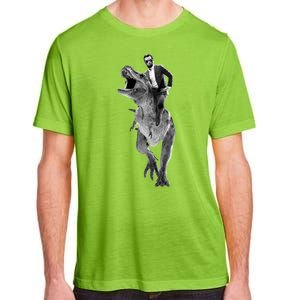 Abe Lincoln Riding A Dinosaur Adult ChromaSoft Performance T-Shirt