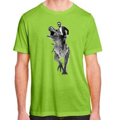 Abe Lincoln Riding A Dinosaur Adult ChromaSoft Performance T-Shirt