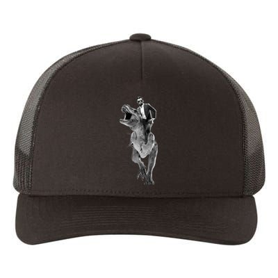 Abe Lincoln Riding A Dinosaur Yupoong Adult 5-Panel Trucker Hat