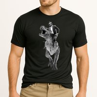 Abe Lincoln Riding A Dinosaur Cooling Performance Crew T-Shirt