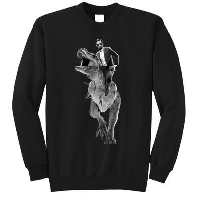 Abe Lincoln Riding A Dinosaur Sweatshirt