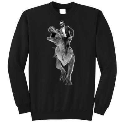 Abe Lincoln Riding A Dinosaur Sweatshirt