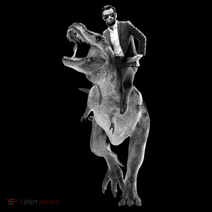 Abe Lincoln Riding A Dinosaur 7-Panel Snapback Hat