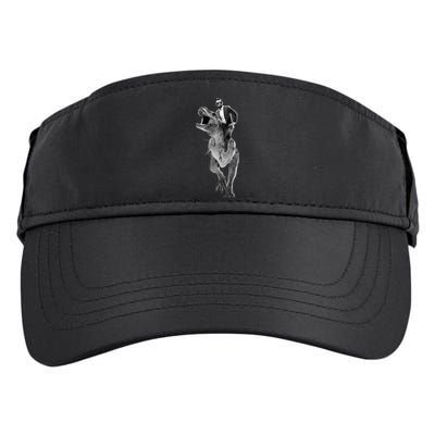 Abe Lincoln Riding A Dinosaur Adult Drive Performance Visor