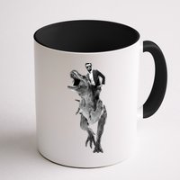 Abe Lincoln Riding A Dinosaur Mug
