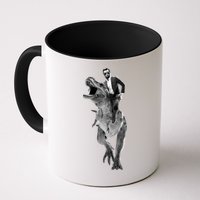Abe Lincoln Riding A Dinosaur Mug