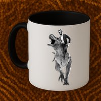 Abe Lincoln Riding A Dinosaur Mug