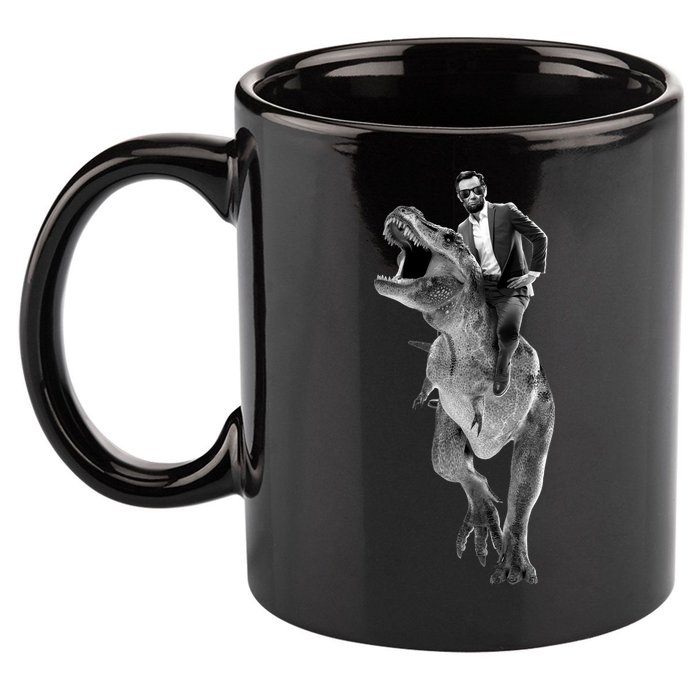 Abe Lincoln Riding A Dinosaur 11oz C Handle Ceramic Mug