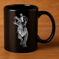 Abe Lincoln Riding A Dinosaur 11oz C Handle Ceramic Mug