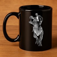 Abe Lincoln Riding A Dinosaur 11oz C Handle Ceramic Mug