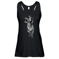 Abe Lincoln Riding A Dinosaur Ladies Essential Flowy Tank