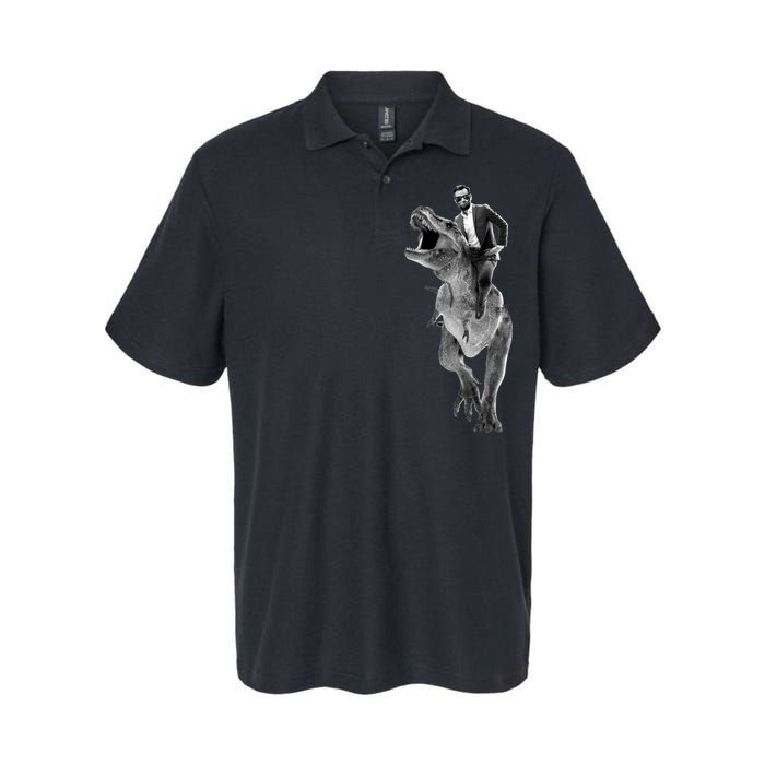 Abe Lincoln Riding A Dinosaur Softstyle Adult Sport Polo