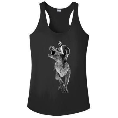 Abe Lincoln Riding A Dinosaur Ladies PosiCharge Competitor Racerback Tank