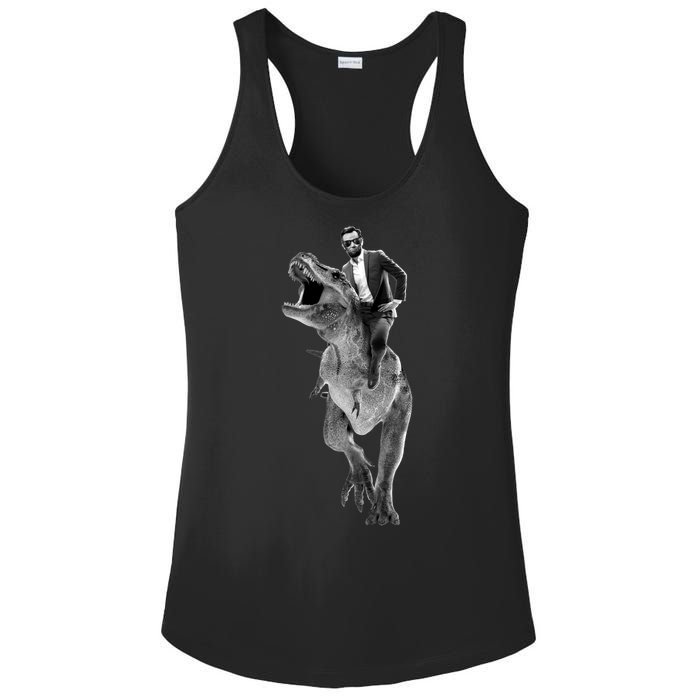 Abe Lincoln Riding A Dinosaur Ladies PosiCharge Competitor Racerback Tank