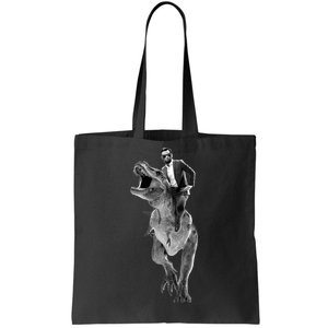 Abe Lincoln Riding A Dinosaur Tote Bag