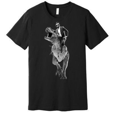 Abe Lincoln Riding A Dinosaur Premium T-Shirt