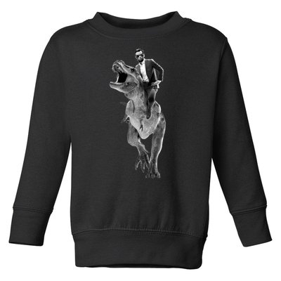 Abe Lincoln Riding A Dinosaur Toddler Sweatshirt