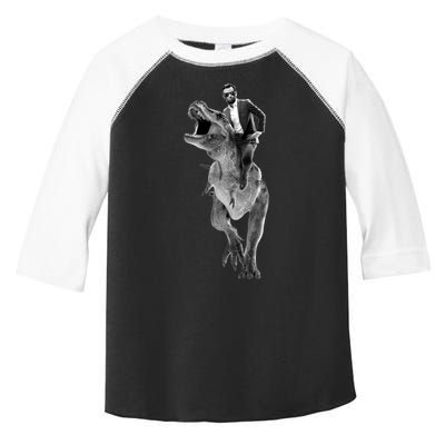 Abe Lincoln Riding A Dinosaur Toddler Fine Jersey T-Shirt