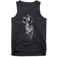 Abe Lincoln Riding A Dinosaur Tank Top