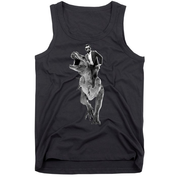 Abe Lincoln Riding A Dinosaur Tank Top