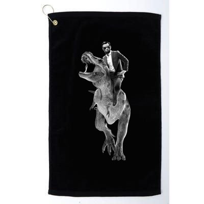 Abe Lincoln Riding A Dinosaur Golf Towel