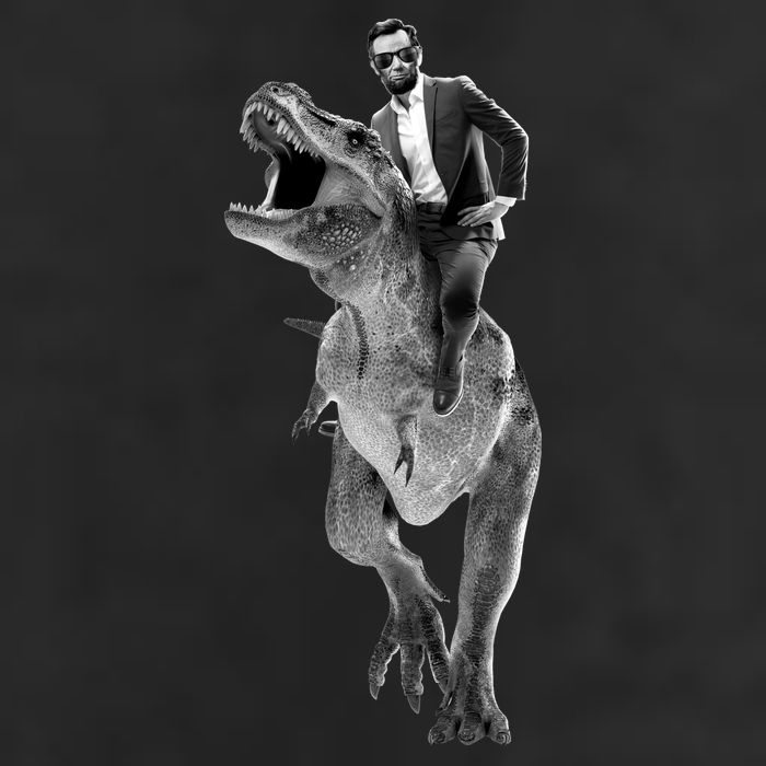 Abe Lincoln Riding A Dinosaur Golf Towel