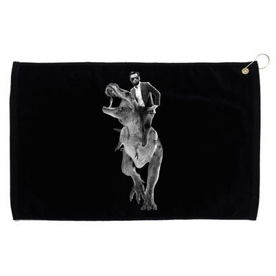 Abe Lincoln Riding A Dinosaur Grommeted Golf Towel