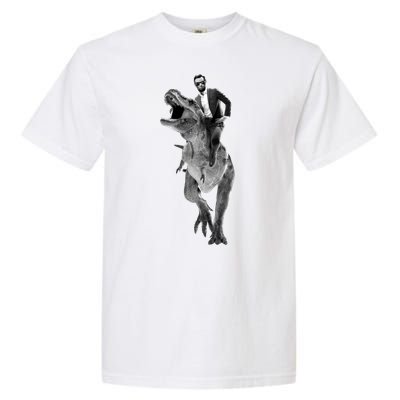 Abe Lincoln Riding A Dinosaur Garment-Dyed Heavyweight T-Shirt