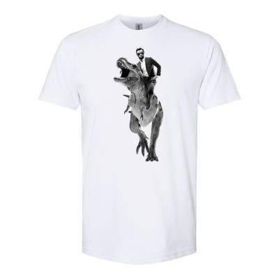 Abe Lincoln Riding A Dinosaur Softstyle CVC T-Shirt