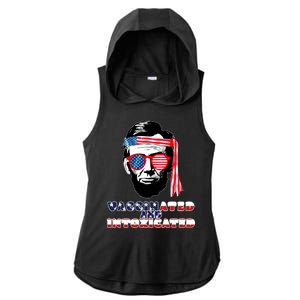 Abe Lincoln Vaccinated & Intoxicated Ladies PosiCharge Tri-Blend Wicking Draft Hoodie Tank